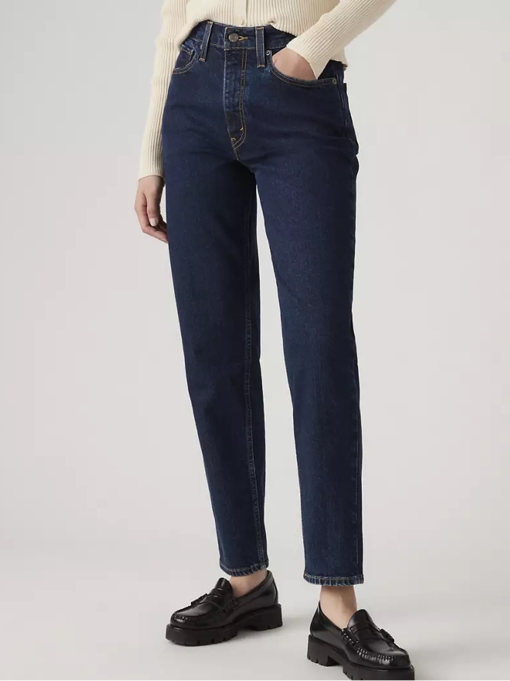 Levi’s 80’s Mom Jeans Straight Leg Dark Wash Zip Fly size 33